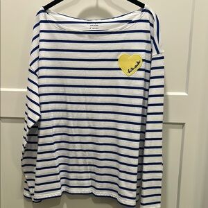 kate spade boat neck white and blue women’s shirt